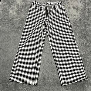 Loft Pants Womens 2 (30x25.5) Cropped Striped The Palmer Wide Leg High Rise